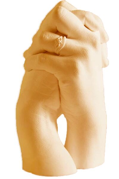 Küçük İzler مجموعة قوالب تمثال بصمة اليد ثلاثية الأبعاد للحبيب مع الجينات