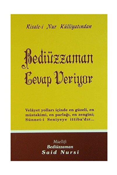 Envar Neşriyat Bediüzzaman Cevap Veriyor - Orta Boy (kod:403)