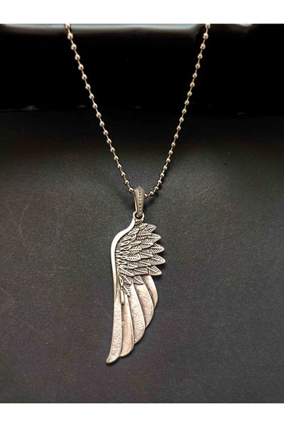The Collection Big Wing Silver Color Chain Necklace