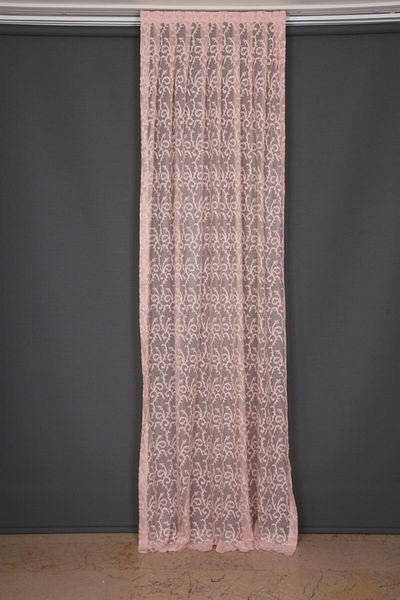 AKÇA TEKSTİL Shawl Model Powder Color Single Wing Ready-made Planted Pleated Background Curtain 75*260 Cm