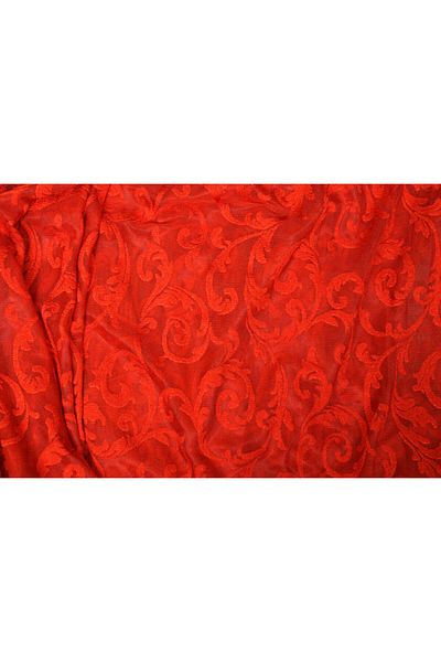 AKÇA TEKSTİL Sultan 2 Red Single Wing Ready Planted Pleated Background - 75*260 Cm