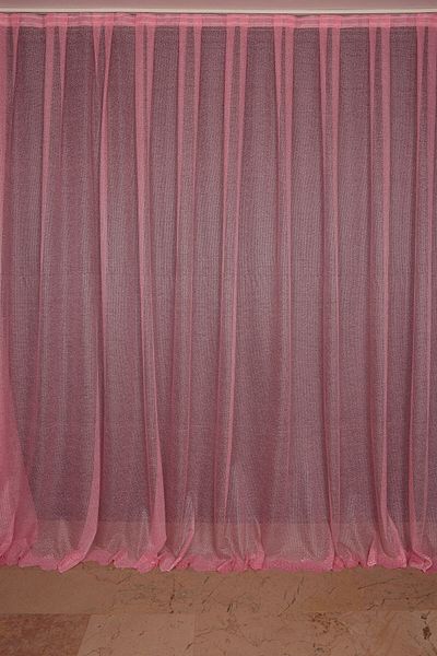 AKÇA TEKSTİL Narrow Skirt Model Pink Color Single Wing Ready Planted Pleated Background Curtain 300*260 Cm