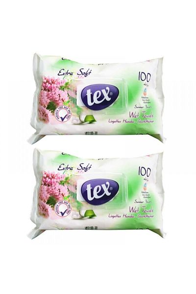 Tex Summer Flower Patterned Wet Wipes - Pack of 2