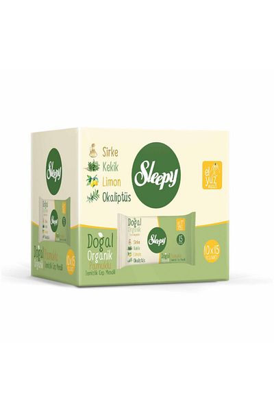 Sleepy 10x15 Leaf Patterned Natural and Organic Wet Pocket Wipes