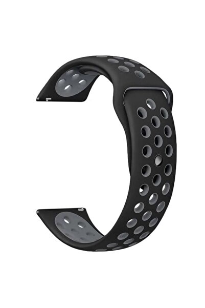 Markacase حزام سيليكون مثقوب باللون الأسود والرمادي لـ Garmin Vivomove Style ...