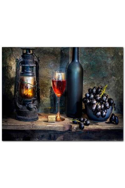 Cakatablo Ahlap Tablo Μαύρο Φανάρι Κρασιού από Γρανάτες (Μέγεθος 50x70 εκ.)