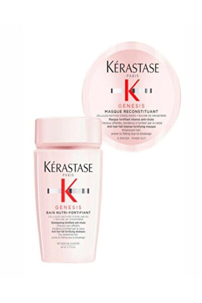 Kerastase Genesis Bain Nutri-fortifiant 80 Ml Şampuan Masque Reconstituant Maske 75 Ml Seyahat Boyu