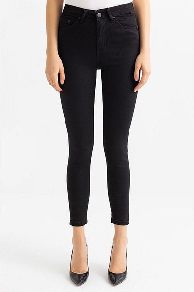 ELHUDE WOMEN DENİM Women's Lycra Tight High Waist Trousers