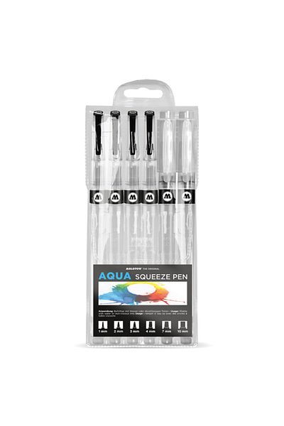 Molotow Water Tank Brush Tip Pen Set 6 Different Thicknesses