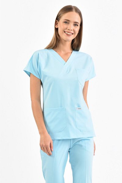 Owlet Medikal Top din Jersey Lycra Ice Blue