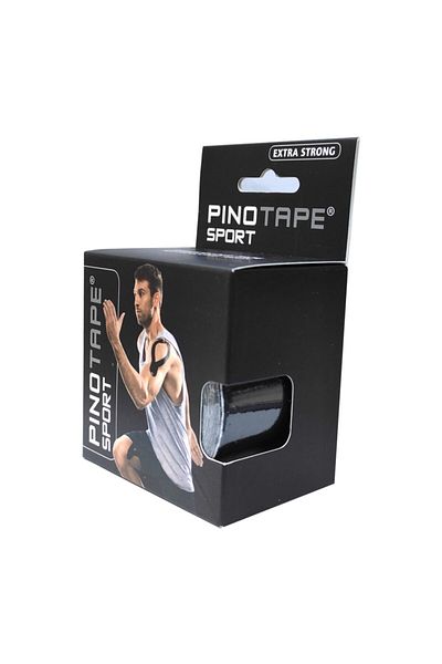 PinoTape شريط كينيسيو أسود بينو تيب - شريط رياضي وألم - 5 سم × 5 م
