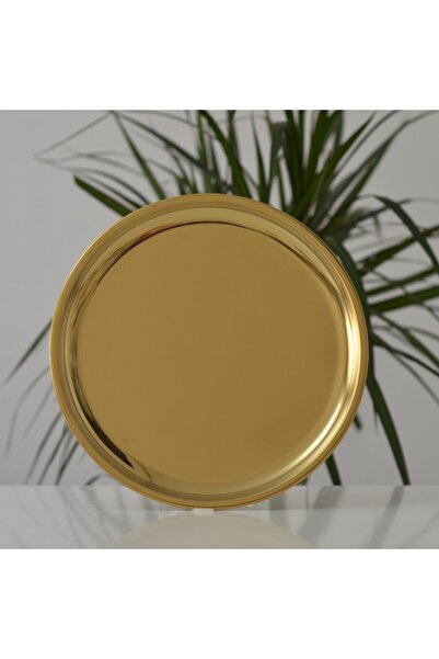 Dunes Gold Yuvarlak 23 Cm Çelik Tepsi