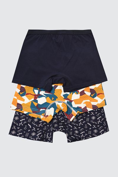 Trendyol Collection 3 részes mintás vegyes pamut boxer szett - TMNSS21BX0010