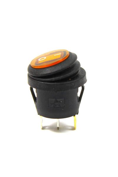 Kampa Round Bellows Illuminated Switch Orange On Off 3 Pin Button Pushbutton Switch