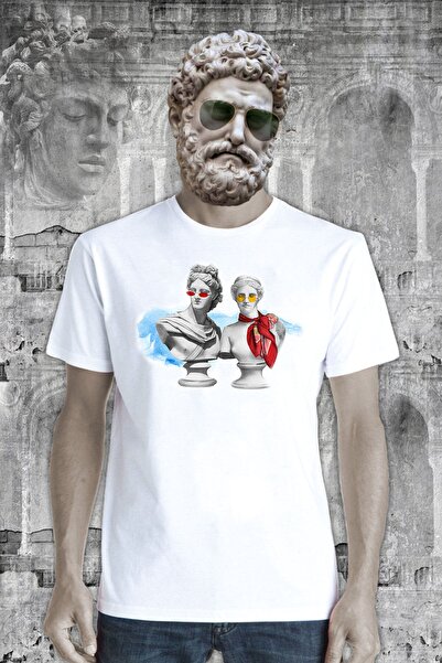 perseusshopping تي شيرت أبيض مطبوع عليه أساطير للجنسين