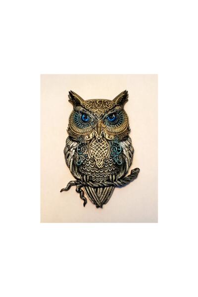 5D DESİGN Duvar Süsü Biblo 3d Baykuş Kabartmalı Resim