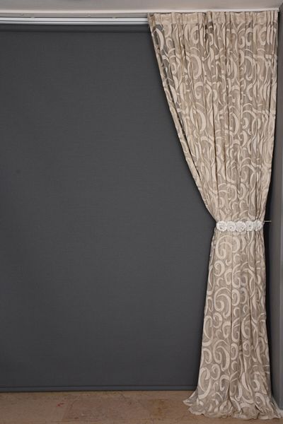 AKÇA TEKSTİL Moon Model Mink Color Single Wing Ready-made Planted Pleated Background Curtain 300*260 Cm