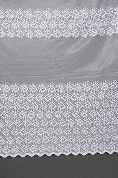 AKÇA TEKSTİL Geometric White Color Single Wing Planted Pleated Background Curtain 300*260 Cm