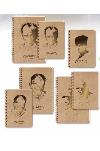 KESKİN COLOR 16.5 x 22.5 100 Sheets Checked Funky Spiral Notebook-Atatürk