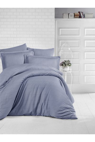 Clasy Single Satin Duvet Cover Set - Anthracite