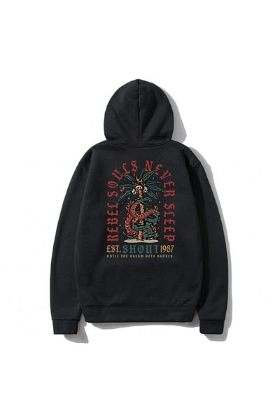 Shout Hanorac oversize Rebel Souls Never Sleep unisex