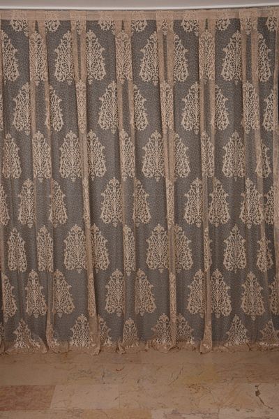 AKÇA TEKSTİL Large Damaks Mink Color Single Wing Planted Pleated Background Curtain 300*260 Cm