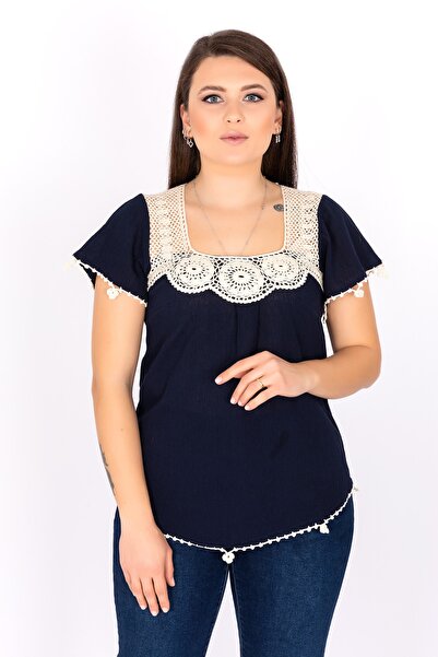 Kardelen Butik Ümraniye Women's Lace Collar Şilebezi Blouse