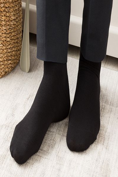 chulfa Мъжки безшевни черни чорапи, 6 броя