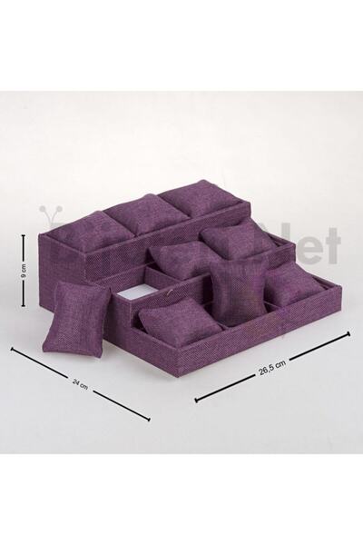 makay حامل مبطن من قماش الكتان ذو 3 خطوات