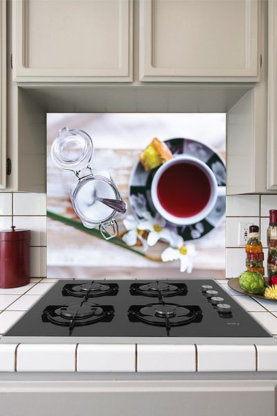 Tilki Dünyası Tea Time Sticker Behind the Kitchen Stove