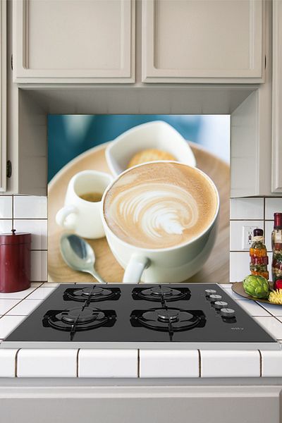 Tilki Dünyası Autocolant cu spuma de cafea pe spate aragazului de bucatarie