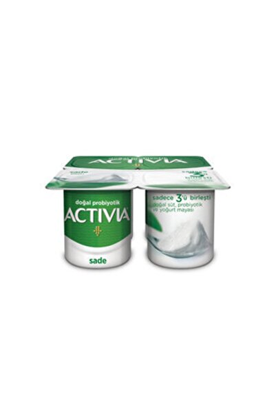 Activia Doğal Probiyotik Sade Yoğurt 4x10 G ( Çilekli 4 * 10 gram Hediye )