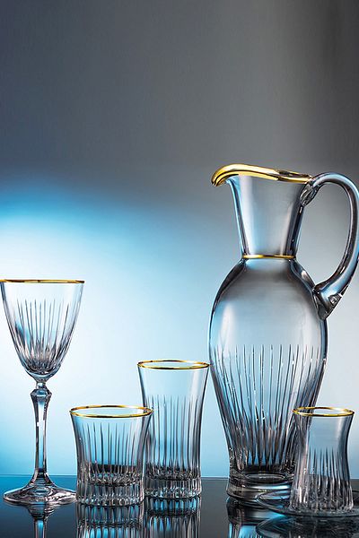 KCD Lavita Gold 31 Piece Glass Tableware Presentation Dowry Set Water Cup Set Cutting Hand Decor
