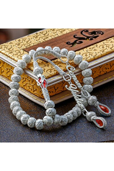 TESBİHCİBABA Erkek Hediyelik Isme Özel Trabzon Işi El Örmesi Gümüş Tesbih