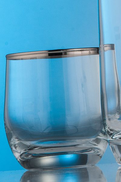 KCD Bolero Platinum Cut Hand Decor Gilded 6 Pieces Patterned Water Glass Set