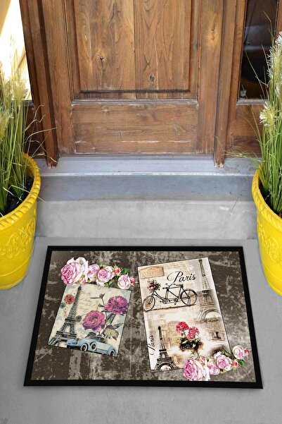 Evsebu Pienso Home Güllü Eyfer Kulesi Dekoratif Kapı Önü Paspası