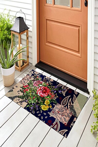 Evsebu Pienso Home Gül Demeti Dekoratif Kapı Önü Paspası