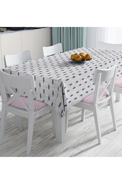 Realhomes Digitalno štampani stolnjak sa motivom bora na denim pozadini