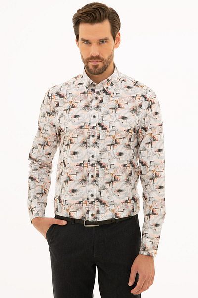 Pierre Cardin Πουκάμισο με Λεπτομερή Slim Fit