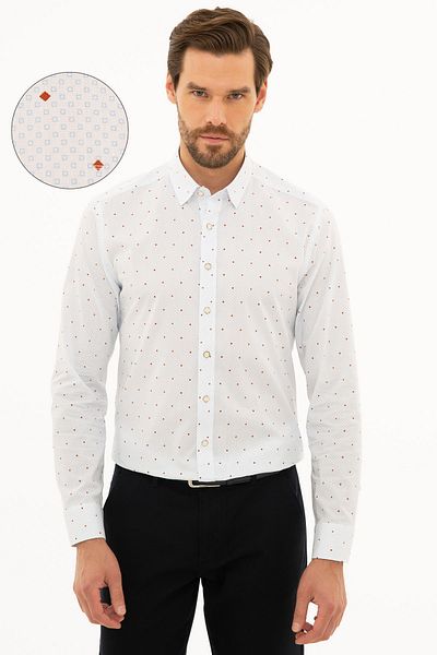 Pierre Cardin Λευκό Slim Fit πουκάμισο