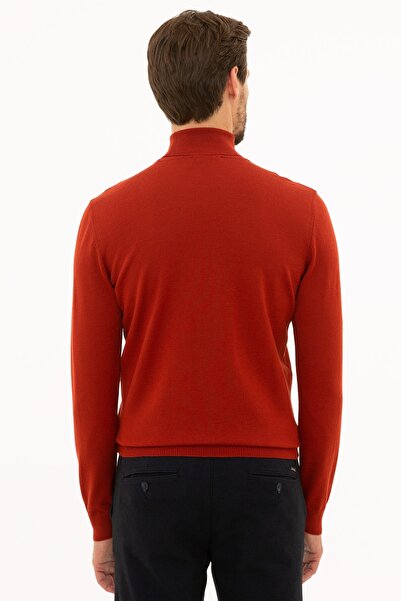 Pierre Cardin Men's Brick Slim Fit Full Turtleneck Basic Knitwear Sweater G021SZ0TK.000.1111419