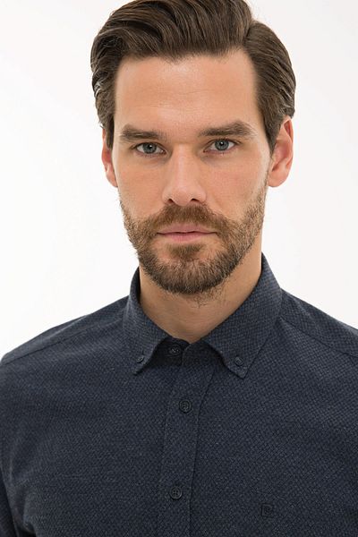 Pierre Cardin Ανδρικό πουκάμισο σε μπλέ Navy Slim Fit