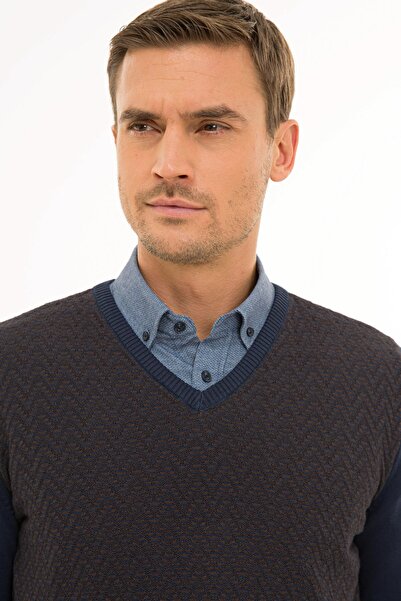 Pierre Cardin Erkek Lacivert Slim Fit Triko Kazak G021SZ0TK.000.1217413