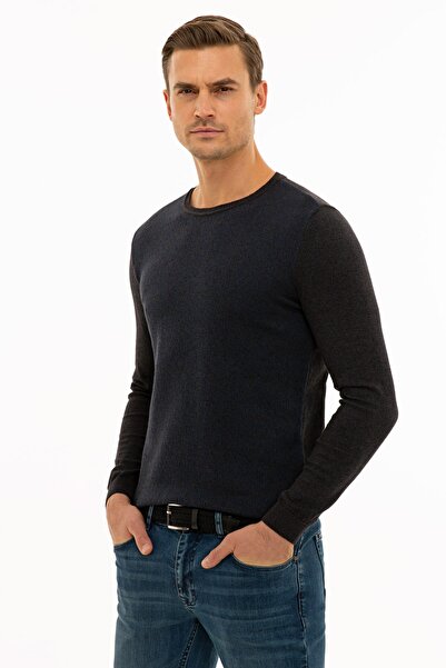 Pierre Cardin Erkek Antrasit Melanj Slim Fit Triko Kazak G021SZ0TK.000.1217415