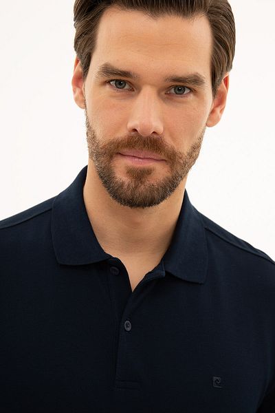 Pierre Cardin Μπλε Navy Slim Fit Polo φούτερ με λαιμόκοψη
