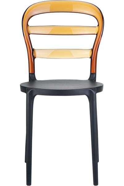 Siesta Mıss Bıbı Plastik Contract Sandalye Kahve Transparan/siyah Mutfak Balkon Salon Bahçe