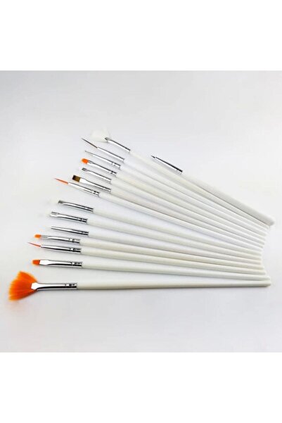 ALYA SİMİN Nailart 15'li Beyaz Tırnak Süsleme Fırçası