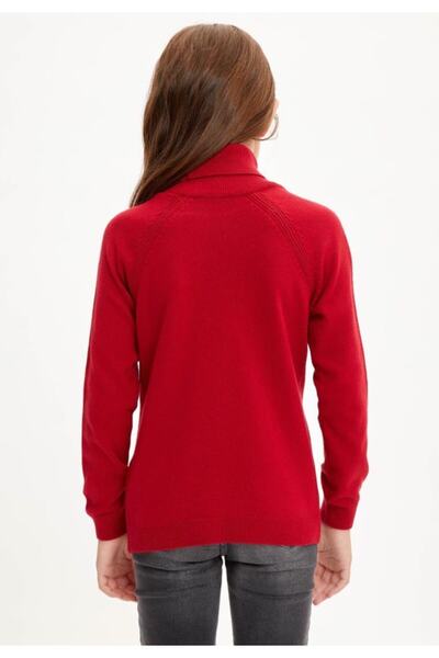DeFacto Kız Çocuk Balıkçı Yaka Regular Fit Triko Kazak R1953A620WN