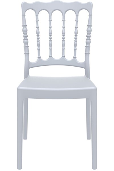 Siesta Napoleon Plastik Contract  Gümüş Gri Mutfak Balkon Salon Bahçe Sandalye