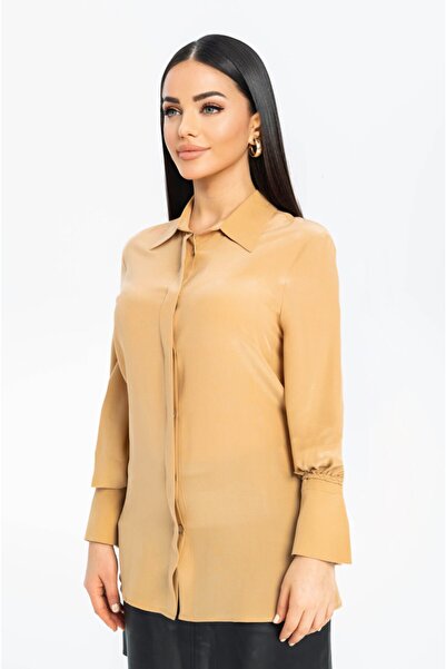 LAVİNİST 100% Silk Yellow Shirt